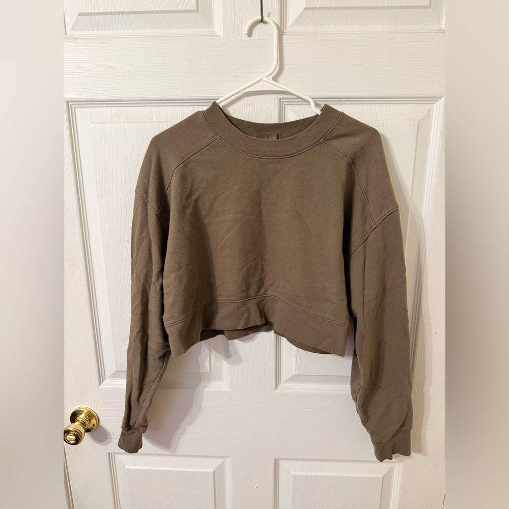 Nuuds Mocha Cropped Sweatshirt